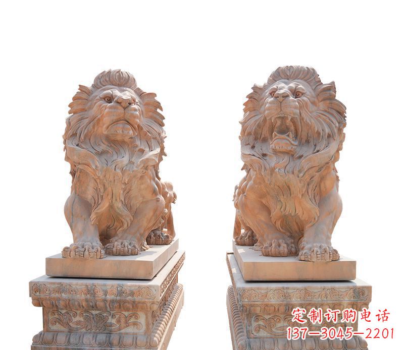 岳阳晚霞红欧式狮子雕塑