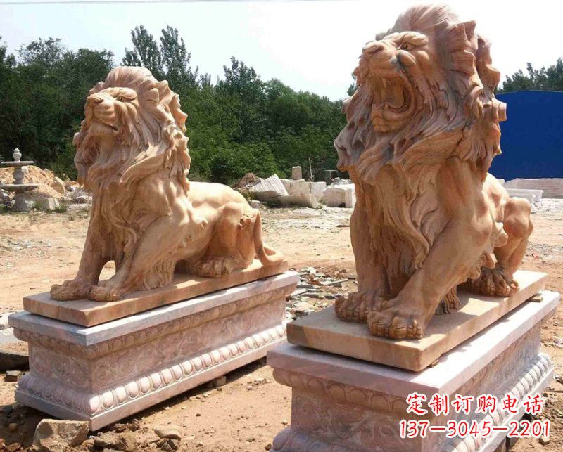 岳阳晚霞红欧式狮子雕塑222