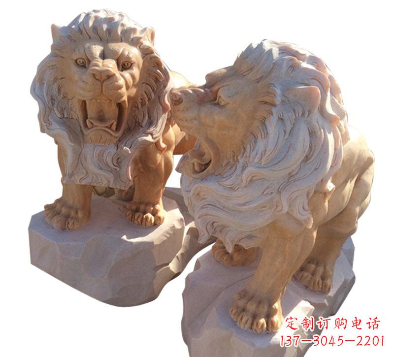 岳阳晚霞红欧式西洋狮子雕塑