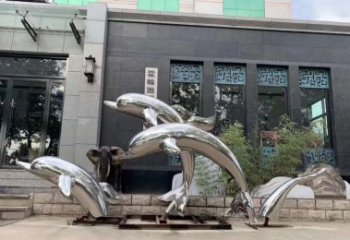 岳阳高端定制不锈钢海豚雕塑