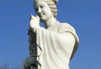 岳阳十二花神之三月桃花息夫人汉白玉精美美女雕像