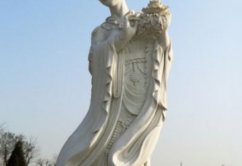 岳阳古典美女雕塑——十二花神之四月牡丹杨玉环汉白玉