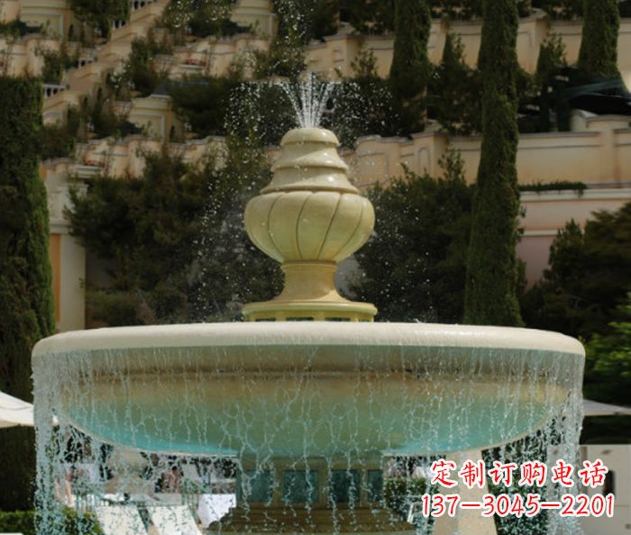 岳阳小区景观多层喷泉石雕_2