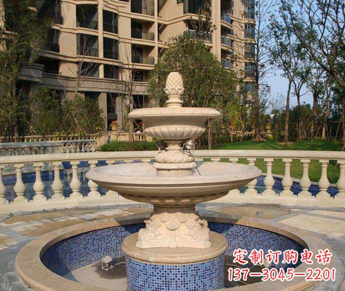 岳阳小区景观多层喷泉石雕