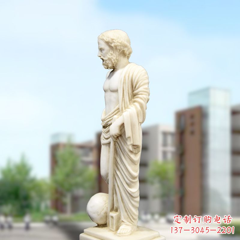 岳阳校园名人著名物理学家阿基米德石雕塑像