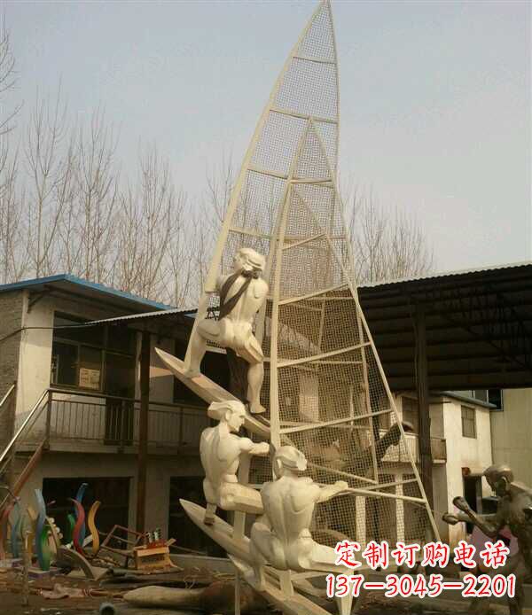 岳阳园林不锈钢帆船景观雕塑