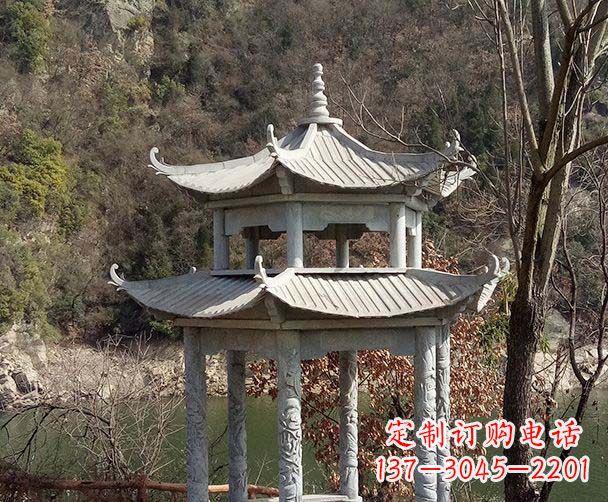 岳阳园林仿古双层石雕凉亭