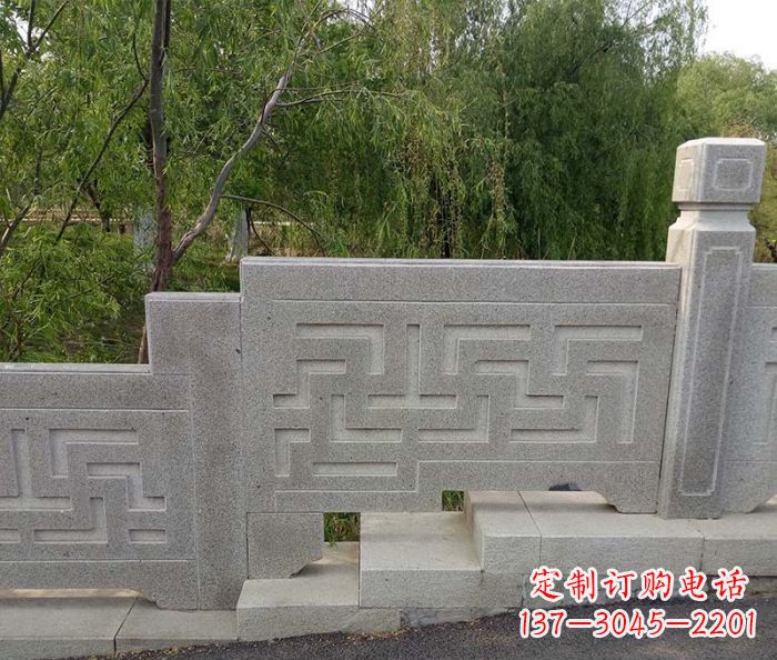 岳阳园林景观大理石桥栏板石雕 (7)