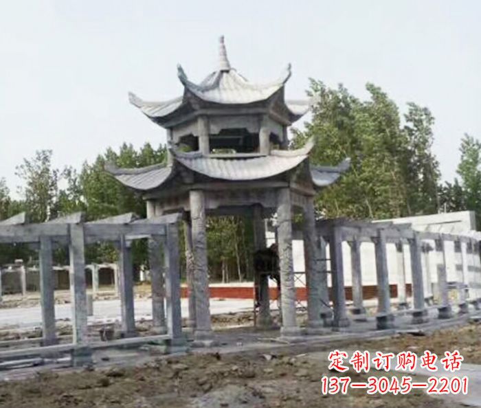 岳阳园林景观多层凉亭石雕 (2)