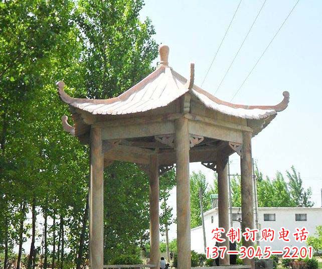 岳阳园林景观单层石雕凉亭