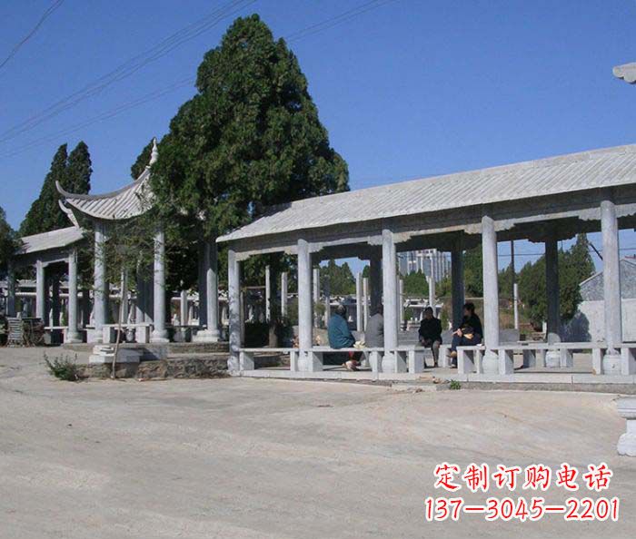 岳阳园林景观仿古石雕长廊凉亭 (2)