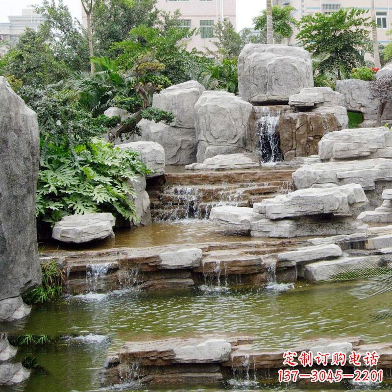 岳阳园林石头假山流水