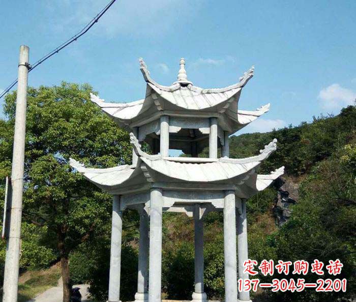 岳阳园林双层凉亭石雕