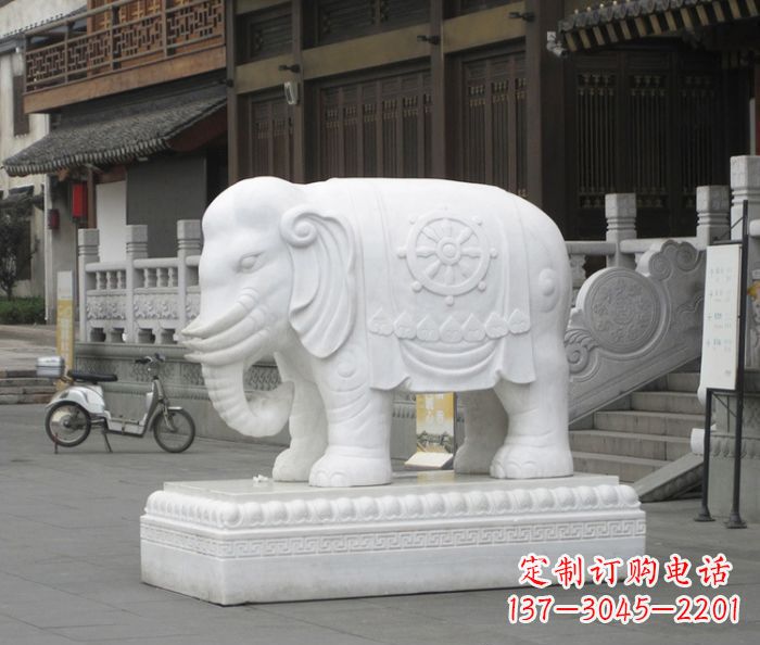 岳阳招财动物汉白玉大象石雕