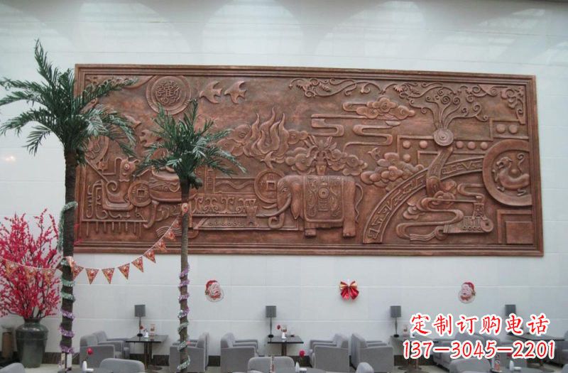 岳阳招财进宝大象铜浮雕