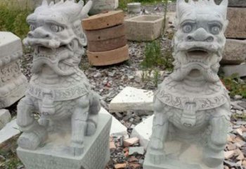 岳阳园林景观仿古麒麟石雕