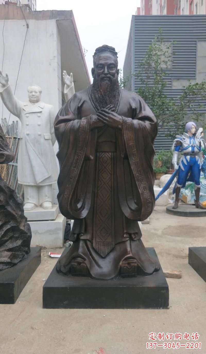 岳阳铸铜孔子雕塑