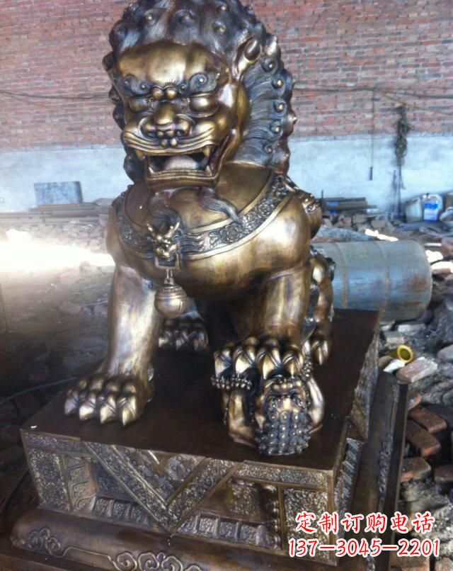 岳阳铸铜母子狮子雕塑