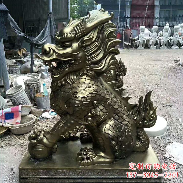 岳阳铸铜麒麟雕塑