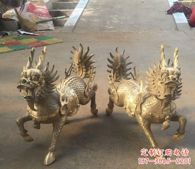 岳阳铸铜麒麟雕塑 (2)