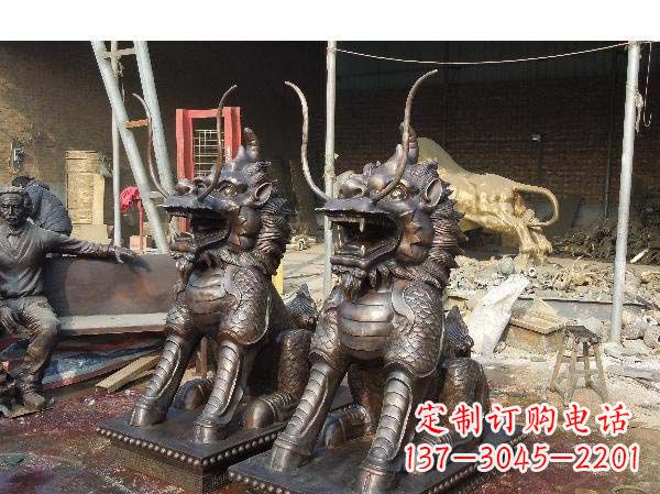 岳阳铸铜麒麟雕塑2221