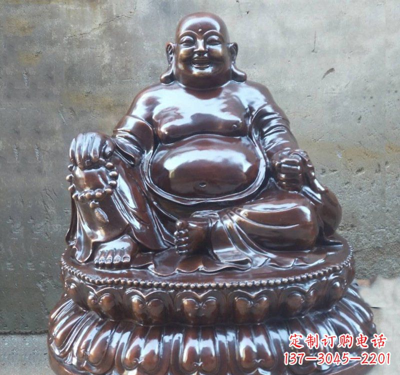 岳阳宗教庙宇弥勒佛铜雕