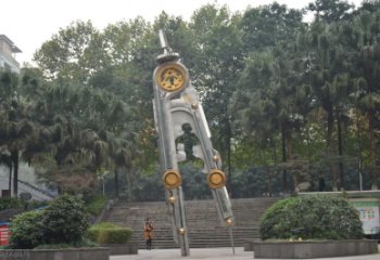 岳阳圆规雕塑-不锈钢广场创意圆规雕塑